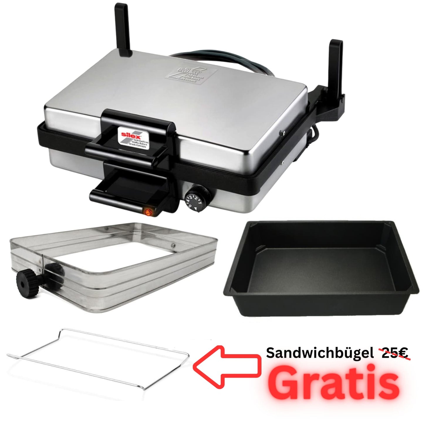 Silex Multigrill - 2000W Kontaktgrill  - Antihaft - Mit Thermostat